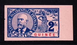 (*) GUINEE - (*) - N°46a - 2F Bleu S/rose - BDF - Signé A. Brun - TB - Autres & Non Classés