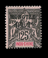 * BUREAUX CHINOIS - MONG-TZEU - * - N°9 - 25c Noir S/rose - Signé Calves - TB - Other & Unclassified
