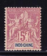 * INDOCHINE - * - N°16 - 5F Lilas - Signé Calves - TB - Other & Unclassified