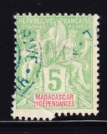 O MADAGASCAR - O - N°42A - 5c Vert Jaune - Variété De Piquage Inférieur - TB - Sonstige & Ohne Zuordnung