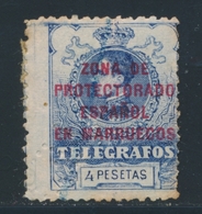O MAROC ESPAGNOL - TIMBRES TELEGRAPHE - O - N°15 - 4p Bleu - TB - Spaans-Marokko