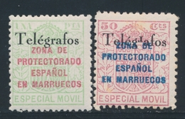 * MAROC ESPAGNOL - TIMBRES TELEGRAPHE - * - N°50A, 51 - Type II - TB - Spanisch-Marokko