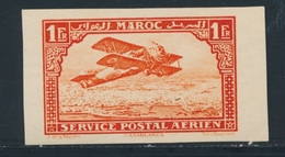 ** MAROC - POSTE AERIENNE - ** - N°7b - 1F Rouge - ND - TB - Vide