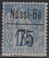 (*) NOSSI-BE  - (*) - N°21 - 75 S/15c Bleu - Signé - TB - Other & Unclassified