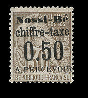 * NOSSI-BE - TIMBRES TAXE  - * - N°3b - 0,50 /30c - Surcharge Recto Verso - Comme ** - Signé Calves/Brun - TB - Autres & Non Classés