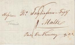 LAC TUNISIE - PRECURSEURS - LAC - Pli De Tunis - 9/10/1859 - Pr Malte - TB - Other & Unclassified