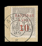 O ZANZIBAR - O - N°13b - 1a Et 10 S/3c Gris - Type III - Signé SCHELLER - TB - Other & Unclassified