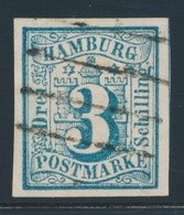 O HAMBOURG - O - N°4 - 3s. Bleu Vert - TB/SUP - Hamburg