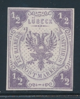 (*) LUBECK - (*) - N°1 - ½ S. Violet - Réimpression  - TB - Lübeck