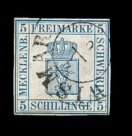 O MECKLEMBOURG SCHWERIN - O - N°3 - 5s. Bleu - TB - Mecklenburg-Schwerin