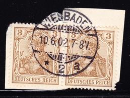 F ALLEMAGNE - EMPIRE  - F - N°67a - Variété D"F"UTSCHES - Tenant à Normal - TB - Used Stamps