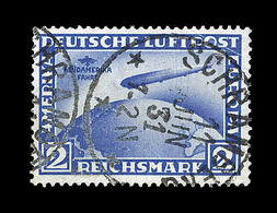 O ALLEMAGNE - POSTE AERIENNE  - O - N°38 - 2Mk Bleu - TB - Luft- Und Zeppelinpost