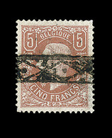 O BELGIQUE - O - N°37 - 5F Brun Clair - Obl. Roulette - B/TB - 1849 Epaulettes