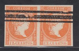O ESPAGNE - O - N°44a - Paire - Annulé 3 Barres Horiz. - TB - Used Stamps