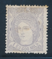 * ESPAGNE - * - N°111 - 1e 600 Violet Gris - TB - Usati