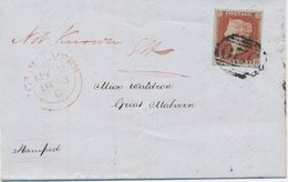 LAC GRANDE BRETAGNE - LAC - N°3 - Obl. Chiffre - S/Pli à Entête COUNTY COURT OF WORCESTERSHIRE + Càd Rge Malvern (1853)  - Covers & Documents