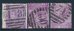 O GRANDE BRETAGNE - O - N°34 - 6p Violet (x3) - Planches 6, 8, 9 - TB - Lettres & Documents