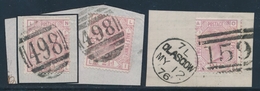 F GRANDE BRETAGNE - F - N°55 - 2½ Rose-carminé (x3) - Planches 1 , 2, 3 - S/3 Petits Fgts  - Obl. Diff. -  TB - Lettres & Documents