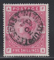 O GRANDE BRETAGNE - O - N°87 - 5s Rouge  - Obl Centrale - TB - Storia Postale