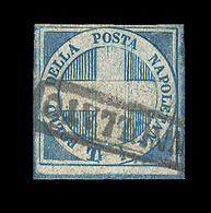 O ETATS ITALIENS - SICILE - O - N°9 - ½t Bleu - Croix De Savoie - Signé A. BRUN -  Inf. Pelurage - Sinon TB - Sicilië