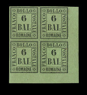 * ETATS ITALIENS - ROMAGNE - * - N°7 - 6 Bai Noir S/vert - Bloc De 4 - Cdf - TB - Romagna