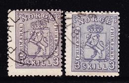 O NORVEGE - O - N°13 X 2ex - Nuances - B/TB - Used Stamps