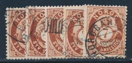 O NORVEGE - O - N°21 X5 - TB - Used Stamps