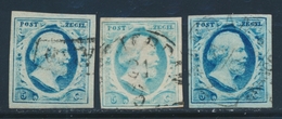 O PAYS-BAS - O - N°1 (x3) = 3 Nuances - Belles Marges - Obl. Variées - TB - Storia Postale