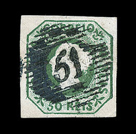 O PORTUGAL - O - N°3 - 50r. Vert - Obl "51"- TB - Unused Stamps