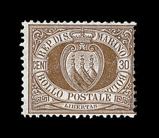 * SAINT MARIN - * - N°6 - 30c Brun - TB - Unused Stamps