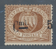 * SAINT MARIN - * - N°9 - Surch. Déplacée - TB - Unused Stamps