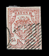 O SUISSE - Références SBK (N°YVERT-TELLIER) - O - N°18 - (N°24) 15Rp Rouge - Type I - Signé - TB - 1843-1852 Federale & Kantonnale Postzegels