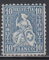 (*) SUISSE - Références SBK (N°YVERT-TELLIER) - (*) - N°31 (N°36) - 10c Bleu - 2 Dents Rognées - (cote SBK 900 FS) - B/T - 1843-1852 Poste Federali E Cantonali