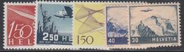 ** SUISSE - POSTE AERIENNE  - ** - N°40/44 - 5 Val - TB - Nuovi