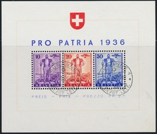 O SUISSE - BLOCS FEUILLETS  - O - N°2 - PRO PATRIA 1936 - Obl. Lausanne - TB - Blocks & Kleinbögen