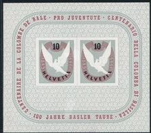 ** SUISSE - BLOCS FEUILLETS  - ** - N°12 - Colombe De Bâle - 1945 - TB - Blocks & Sheetlets & Panes