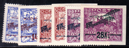 * TCHECOSLOVAQUIE - * - PA N°1/6 - 6 Val - 3 Dent. Et 3 ND - TB - Airmail