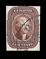 O ETATS-UNIS  - O - N°6 - 5c Marron - Signé JF Brun - TB - Unused Stamps