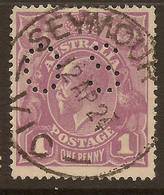 AUSTRALIA 1918 1d Violet KGV OS SG O67 U #ATO25 - Dienstzegels