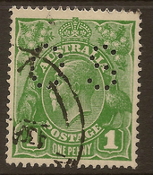 AUSTRALIA 1924 1d Sage-green KGV OS SG O79 U #ATO27 - Service