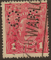 AUSTRALIA 1916 1d Rose-red KGV OS SG O54b U #ATO24 - Dienstmarken