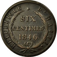 Monnaie, Haïti, 6 Centimes, 1846, TTB+, Cuivre, KM:28 - Haïti