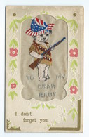 CARTE BRODEE MILITAIRE  Americain TO MY DEAR BABY - Bordados