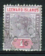Leeward Islands 1890 Queen Victoria  1d Dull Mauve And Rose Single Definitive Stamp. - Leeward  Islands
