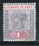 Leeward Islands 1890 Queen Victoria  1d Dull Mauve And Rose Single Definitive Stamp. - Leeward  Islands