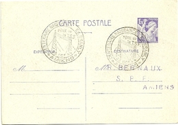 SOMME - Dépt N° 80 = AMIENS  1944 = CACHET TEMPORAIRE Illustré  'EDOUARD BRANLY / Centenaire Naissance ' - Gedenkstempel