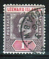 Leeward Islands 1902 Edward VII  1d Dull Purple And Carmine Single Definitive Stamp. - Leeward  Islands