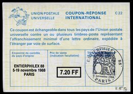 FRANCE  ENTIERPHILEX   Coupon Réponse International / International Reply Coupon - Reply Coupons