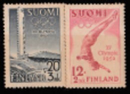 1952 HELSINKI OLYMPIC MNH STAMP  FROM FINLAND /SPORTS / DIVING/STADIUM /(INCOMPLETE SET,GUM DISTURBED,CREASE) - Ete 1952: Helsinki