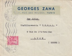 LETTRE TUNISIE. 22 NOV 1945. GEORGES ZANA TUNIS POUR LYON  /  5542 - Cartas & Documentos